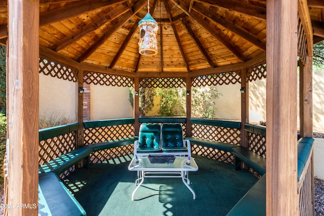 view of patio with a gazebo