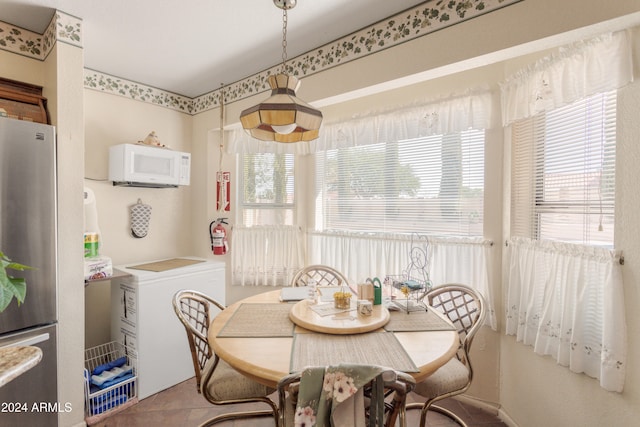 view of tiled dining room