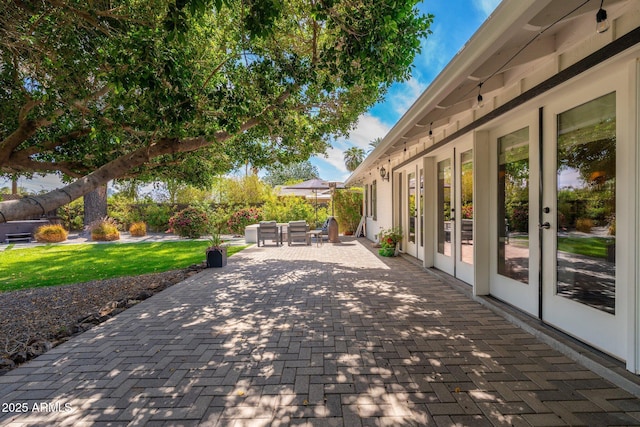 view of patio with french doors