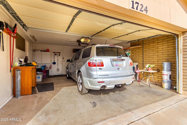 garage featuring a garage door opener