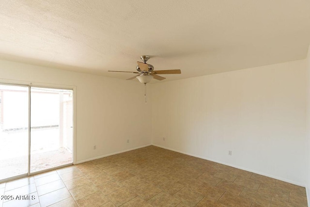 1315 Via Cabrillo, Sierra Vista, AZ 85635 - spare room with healthy amount of natural light, a ceiling fan, baseboards, and a textured ceiling