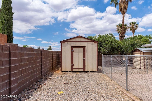 1315 Via Cabrillo, Sierra Vista, AZ 85635 - view of shed with a fenced backyard