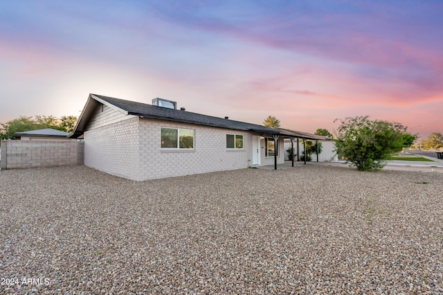 view of front of house with a patio