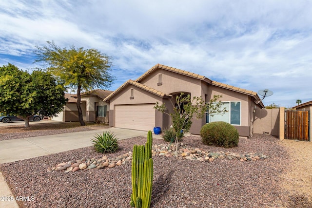 ranch-style home with a garage