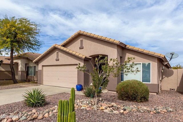 view of front of house with a garage