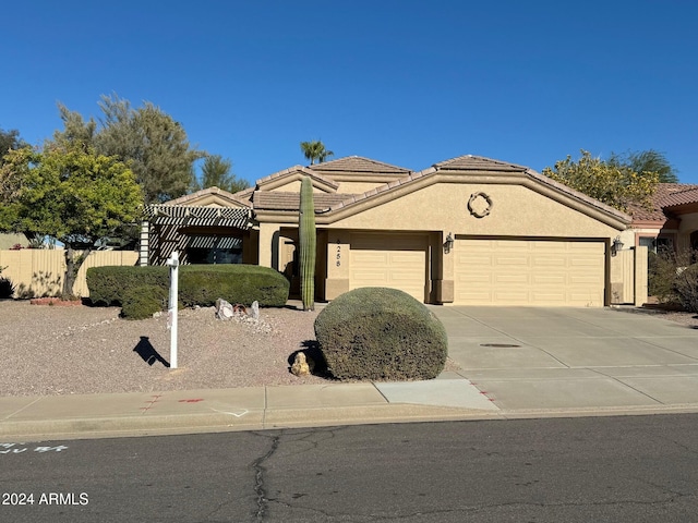 view of front of home with a garage