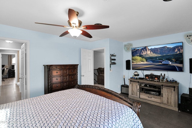 bedroom featuring a ceiling fan
