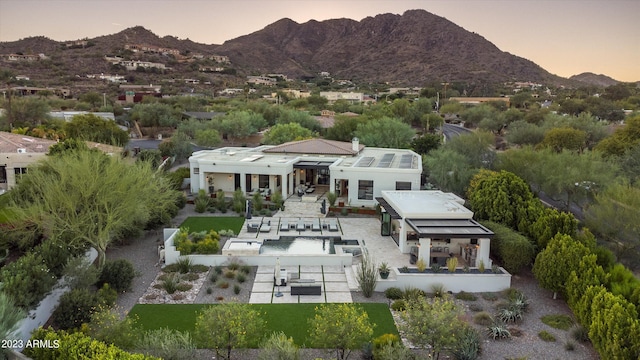 exterior space featuring a mountain view