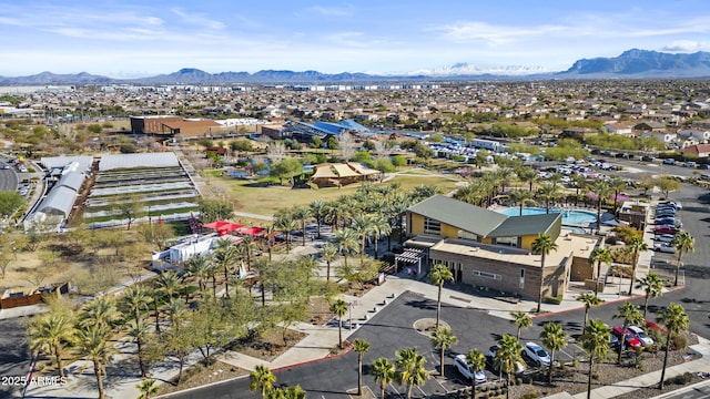 bird's eye view featuring a mountain view