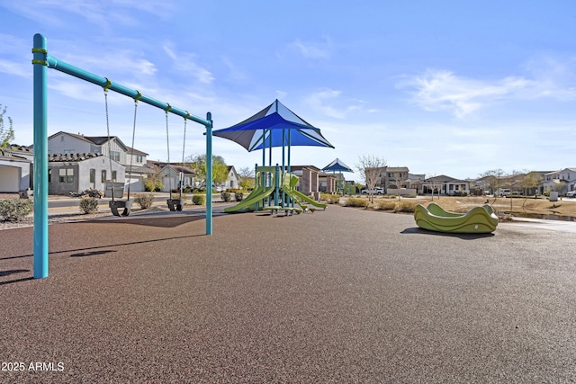 community playground with a residential view