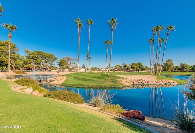 9733 W Mcrae Way, Peoria, AZ 85382 - surrounding community featuring a water view, a lawn, and view of golf course
