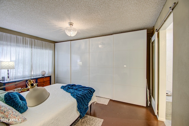 bedroom with a textured ceiling