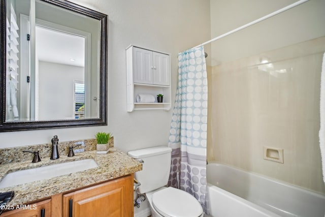 2207 W Hidden Treasure Way, Phoenix, AZ 85086 - full bathroom with vanity and shower / tub combo with curtain