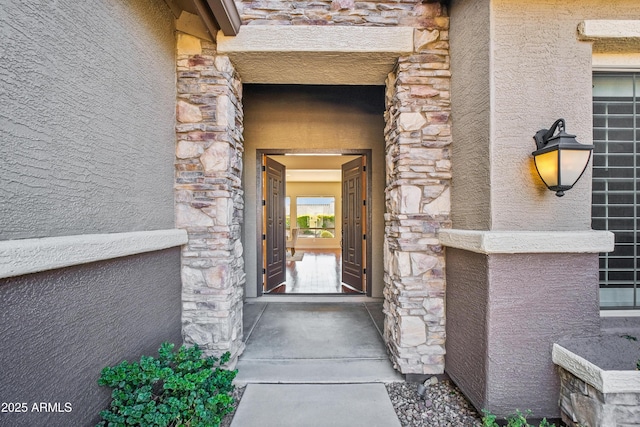 2207 W Hidden Treasure Way, Phoenix, AZ 85086 - entrance to property featuring stone siding