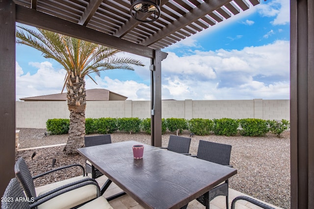 view of patio with a pergola