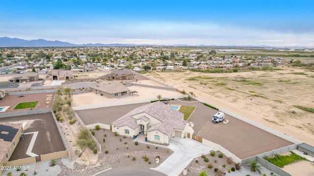 aerial view featuring a mountain view