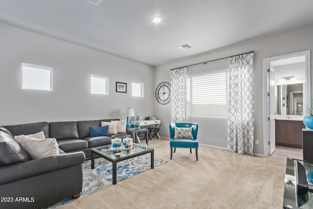 view of carpeted living room