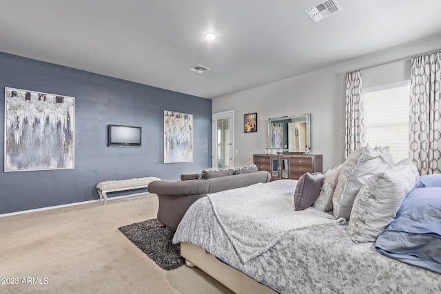 bedroom featuring carpet