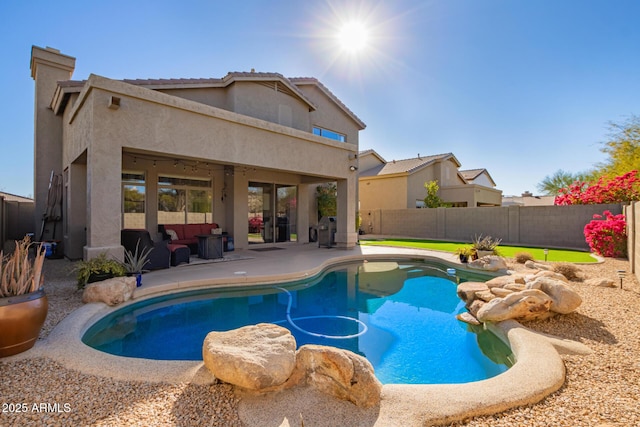 view of pool featuring a patio