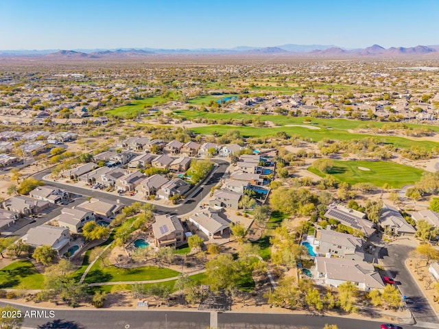 bird's eye view featuring a mountain view