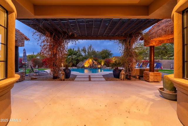 view of patio with a pergola