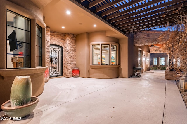 view of patio / terrace with a pergola