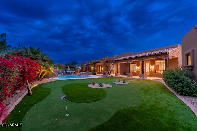 view of yard with a patio area