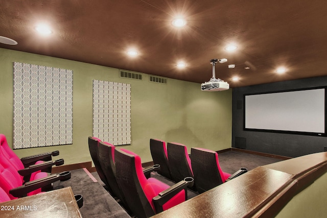 view of carpeted cinema room