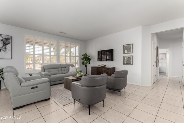 view of tiled living room