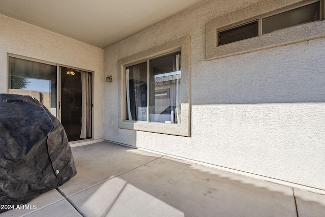 view of patio / terrace featuring a grill