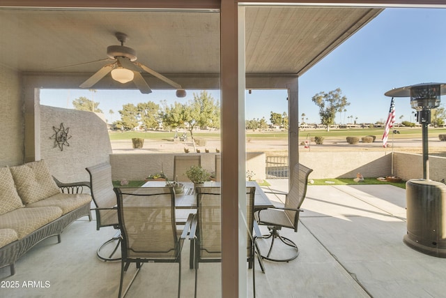 view of patio with ceiling fan