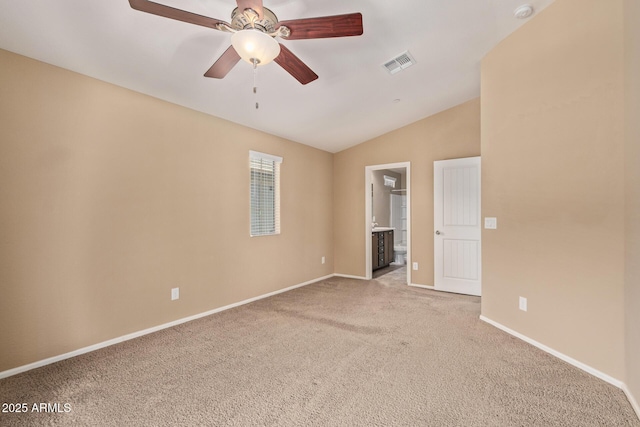 2725 E Mine Creek Rd Unit 2146, Phoenix, AZ 85024 - spare room featuring lofted ceiling, light carpet, a smoke detector, and a ceiling fan