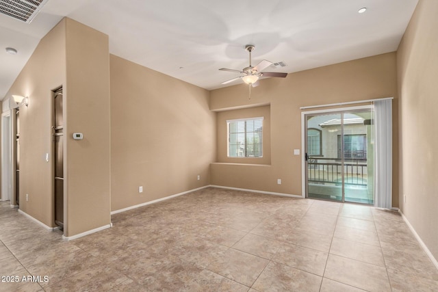 2725 E Mine Creek Rd Unit 2146, Phoenix, AZ 85024 - empty room with a ceiling fan and light tile patterned floors