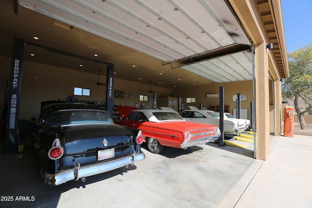 view of parking / parking lot featuring a carport