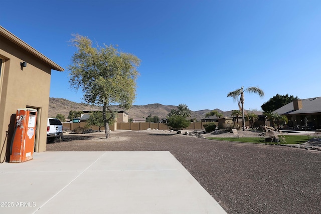 exterior space featuring a mountain view