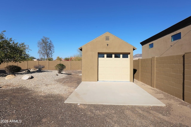 view of garage