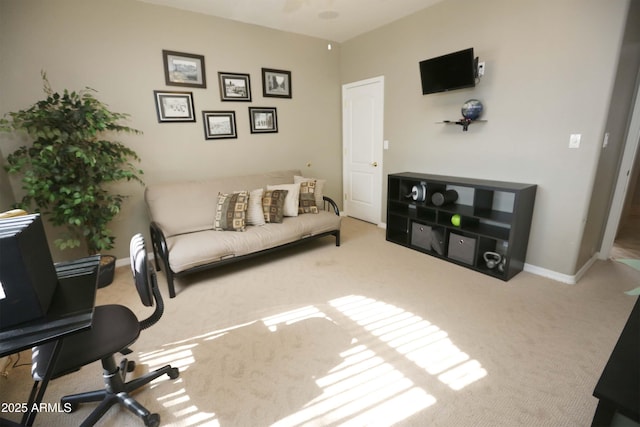 home office featuring carpet floors