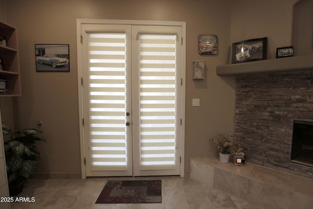 doorway to outside featuring french doors