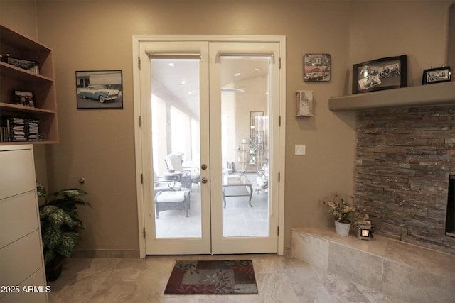 entryway with french doors