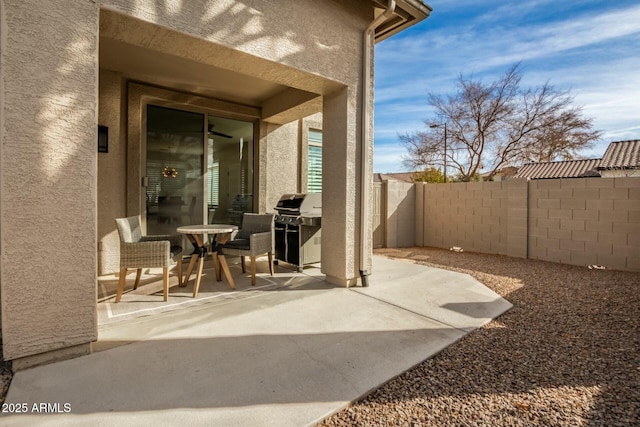 view of patio with area for grilling