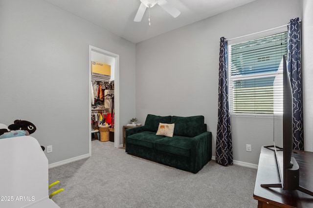 4302 E Cynthia St, Gilbert, AZ 85295 - living area featuring ceiling fan and carpet flooring