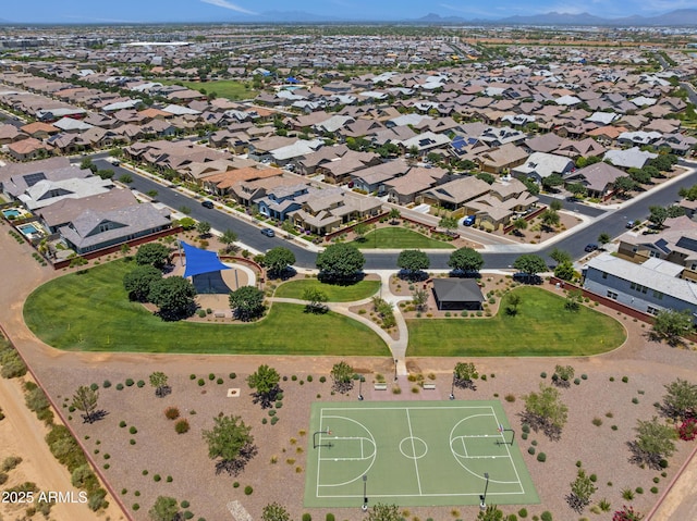 4302 E Cynthia St, Gilbert, AZ 85295 - aerial view of property and surrounding area with a mountain backdrop and nearby suburban area