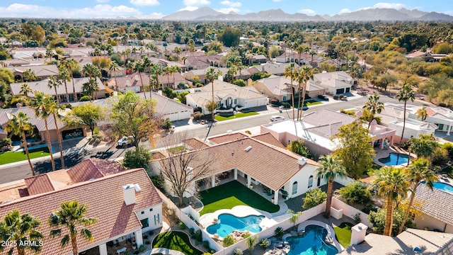 aerial view featuring a mountain view