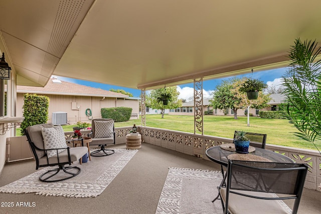 view of patio featuring central AC unit