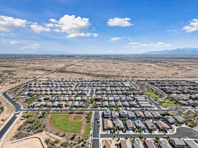 aerial view with a mountain view