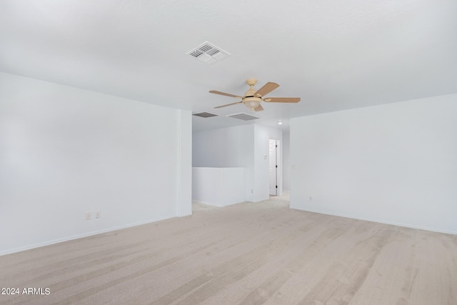 interior space with ceiling fan