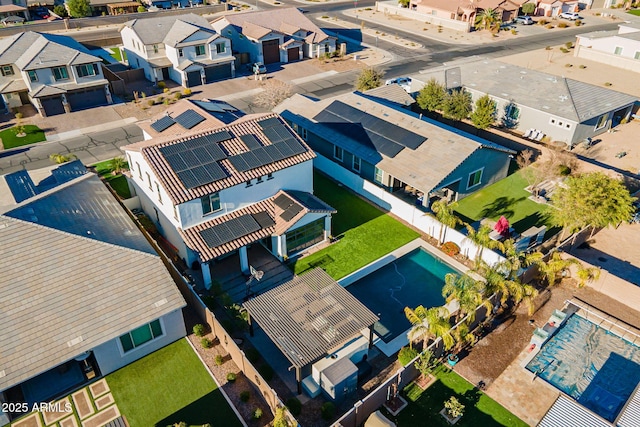 drone / aerial view featuring a residential view