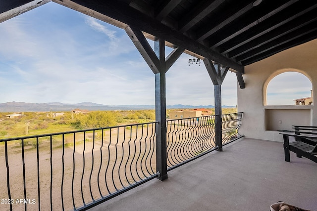 balcony with a mountain view