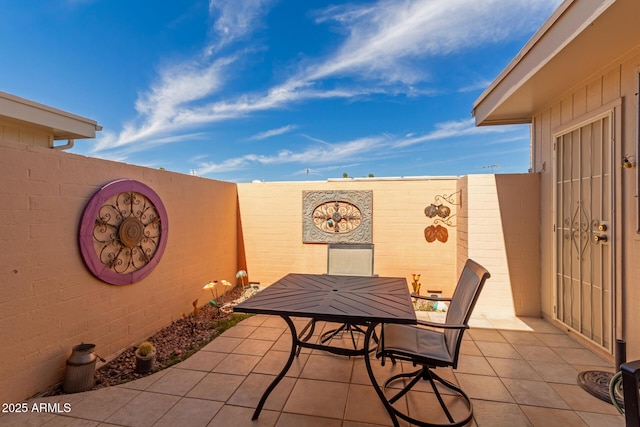 view of patio / terrace featuring outdoor dining space