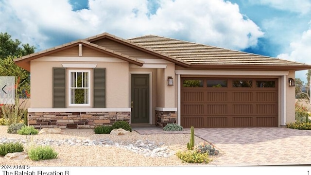 view of front of home with a garage